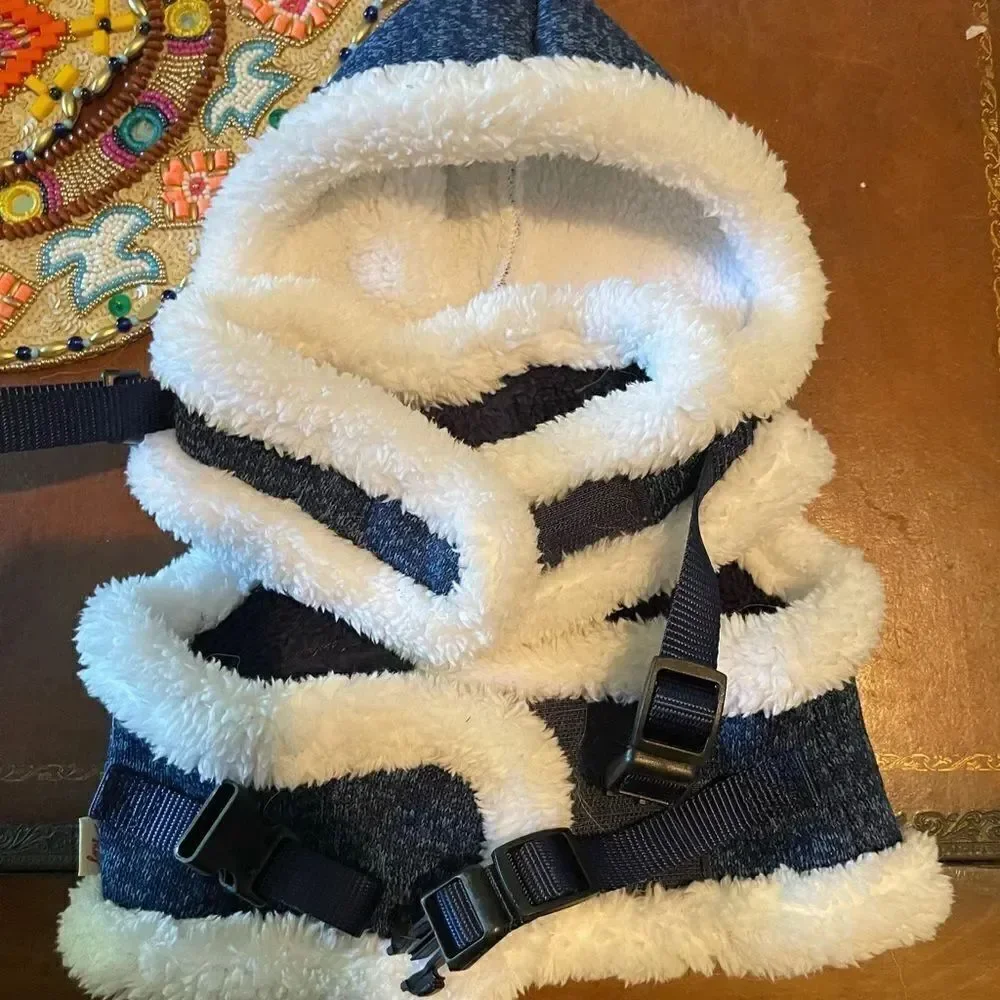 CUTE DENIM n Wool Pet Hoodie vest!!